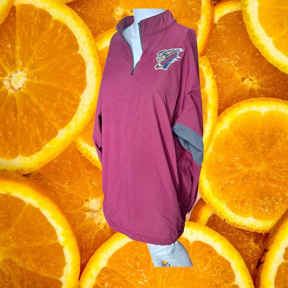 Nike Pullover Jacket Baseball Team Logo Half Zip Maroon XL‎